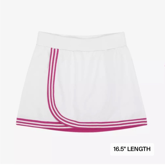 NWT! Barstool Sports White Pink Trim Knit Faux Wrap Golf Skirt Skort S - Picture 1 of 8